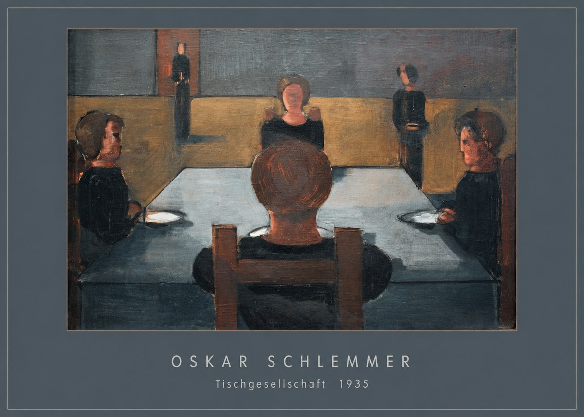 Oskar Schlemmer Tischgesellschaft No4 - Plakat