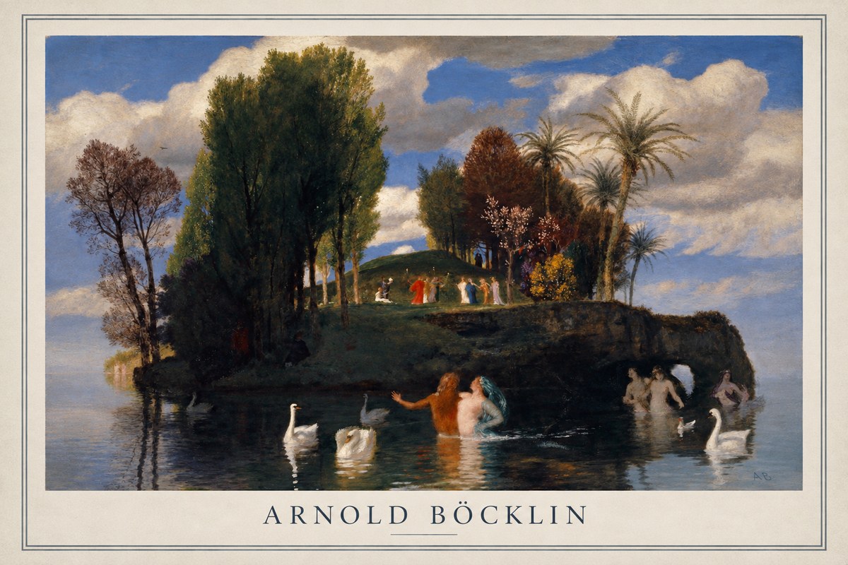 Arnold Böcklin The Island of Life No1 - Plakat