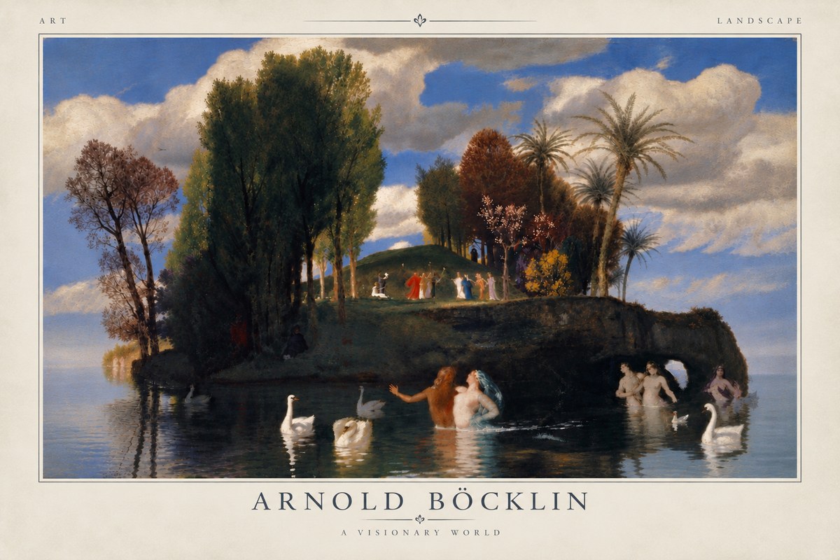Arnold Böcklin The Island of Life No5 - Plakat