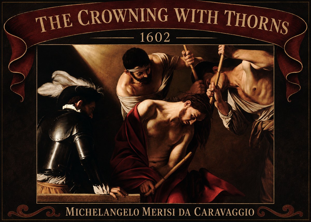 Michelangelo Merisi da Caravaggio The Crowning with Thorns II No4 - Plakat