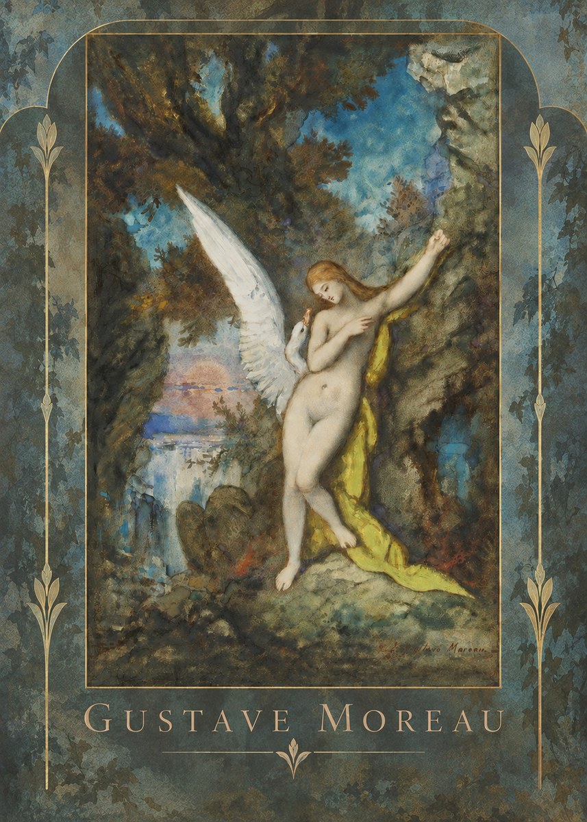 Gustave Moreau Leda and the Swan No6 - Plakat