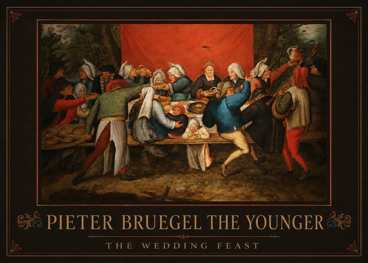 Pieter Bruegel The Wedding Feast No1 - Plakat