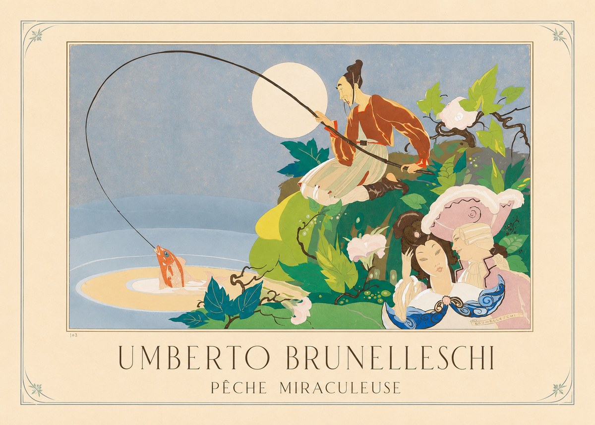 Umberto Brunelleschi Pêche Miraculeuse No3 - Plakat