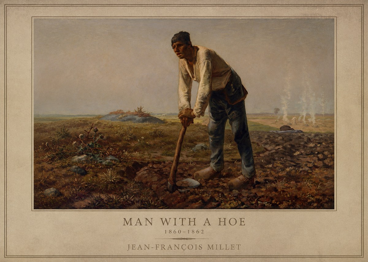 Jean-François Millet Man with a Hoe No1 - Plakat