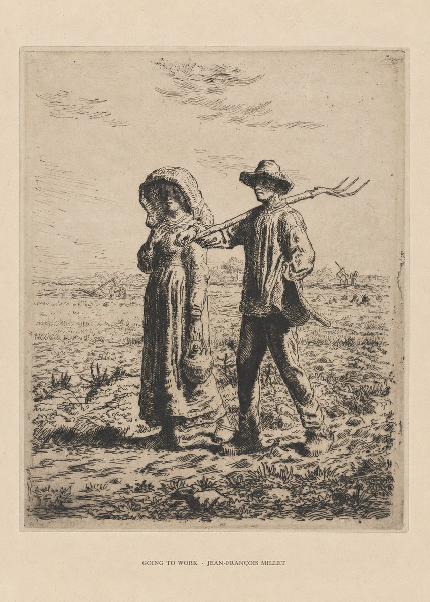 Jean-François Millet Going to Work No6 - Plakat