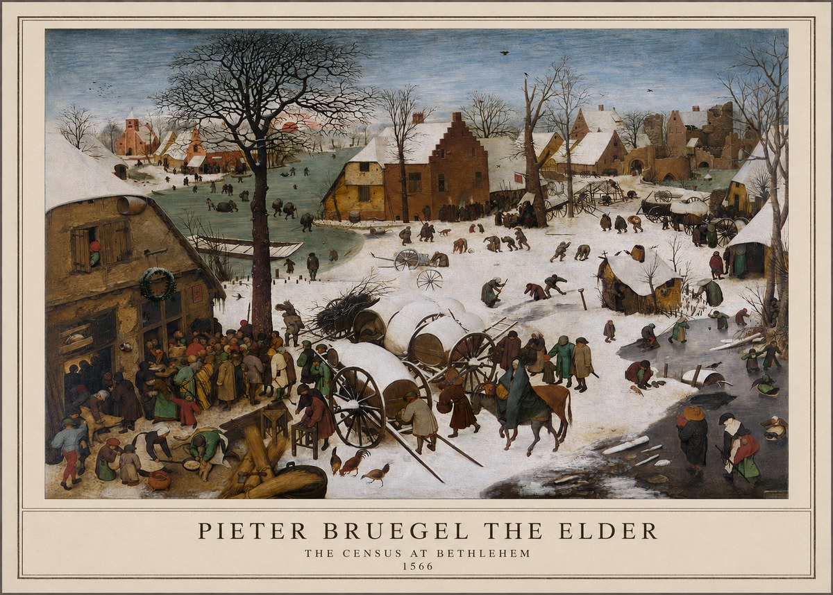 Pieter Bruegel The Census at Bethlehem IV No1 - Plakat