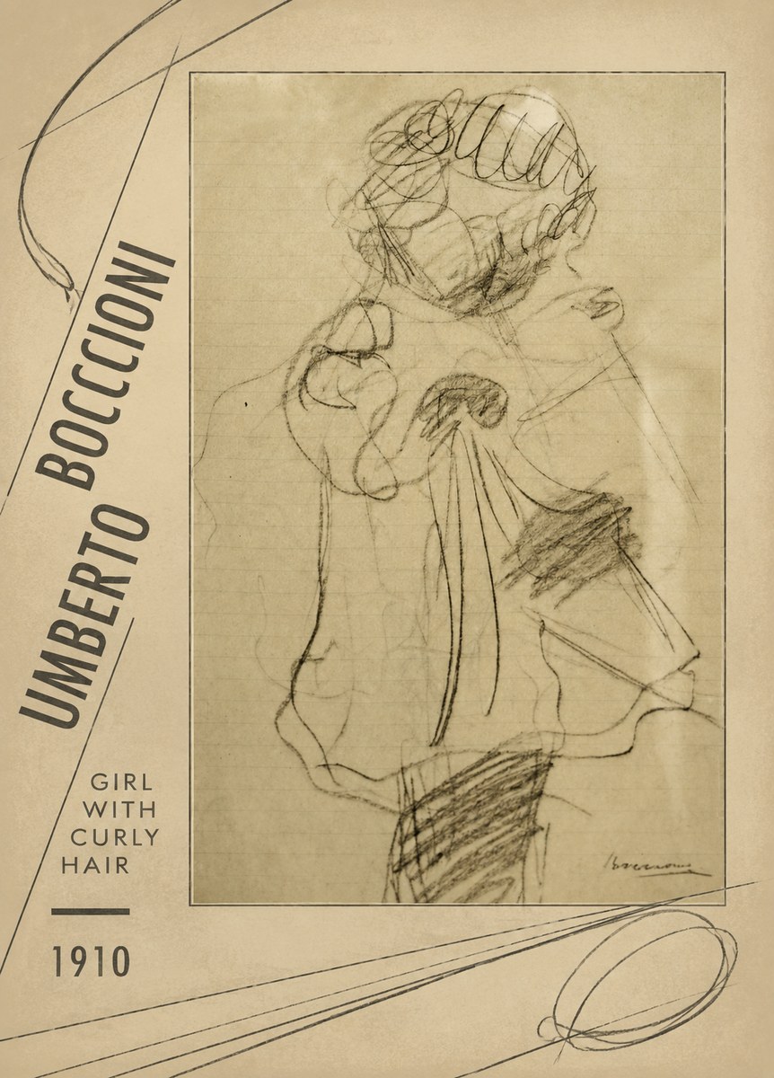 Umberto Boccioni Girl with Curly Hair No2 - Plakat
