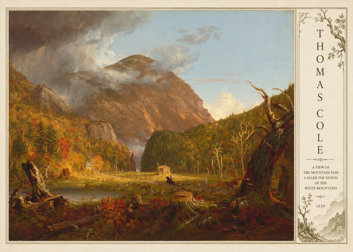 Thomas Cole A View of the Mountain Pass Called the Notch of the White Mountains No4 - Plakat