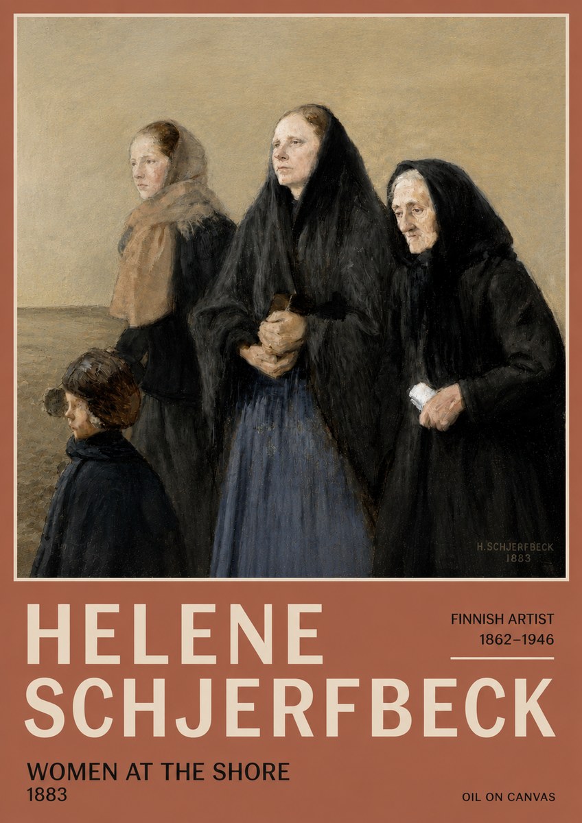 Helene Schjerfbeck Women at the Shore No5 - Plakat