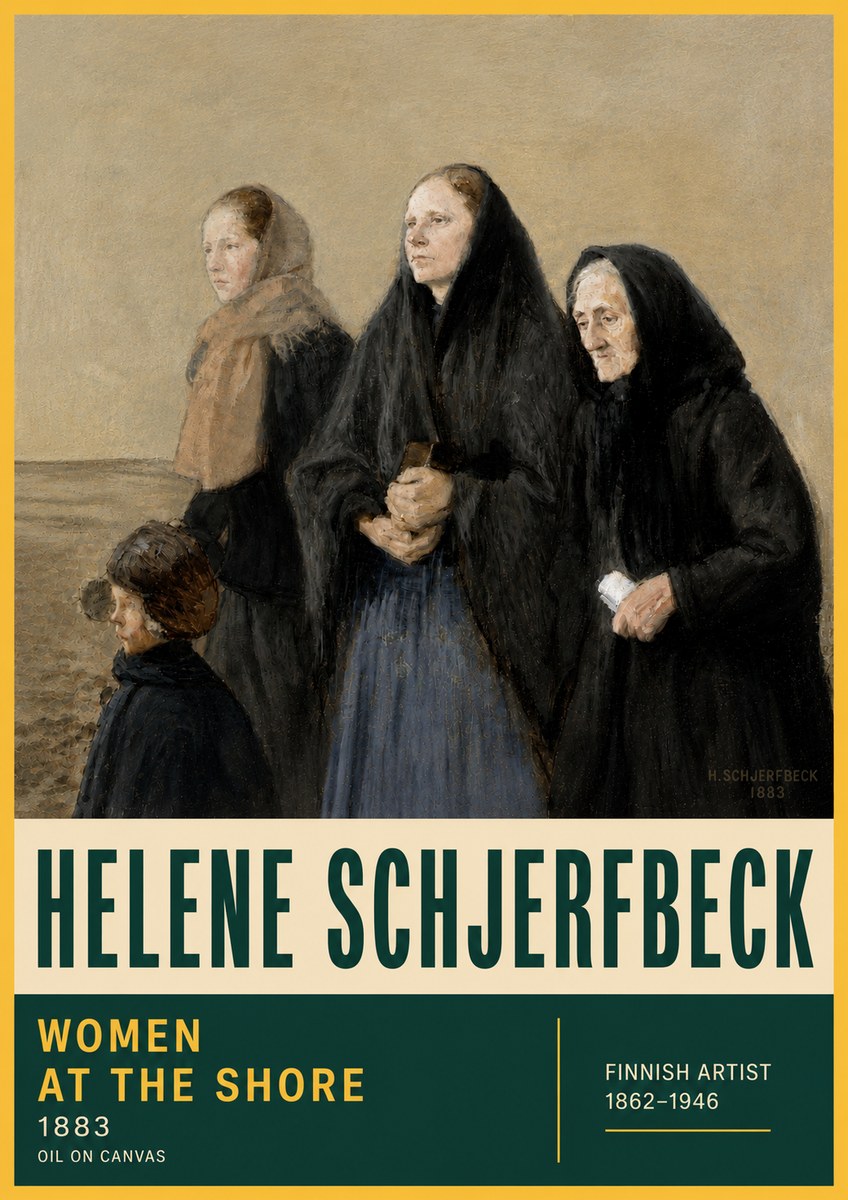 Helene Schjerfbeck Women at the Shore No6 - Plakat