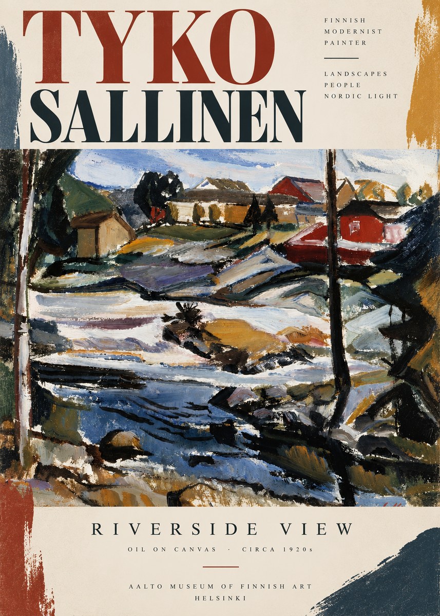 Tyko Sallinen Riverside View No4 - Plakat