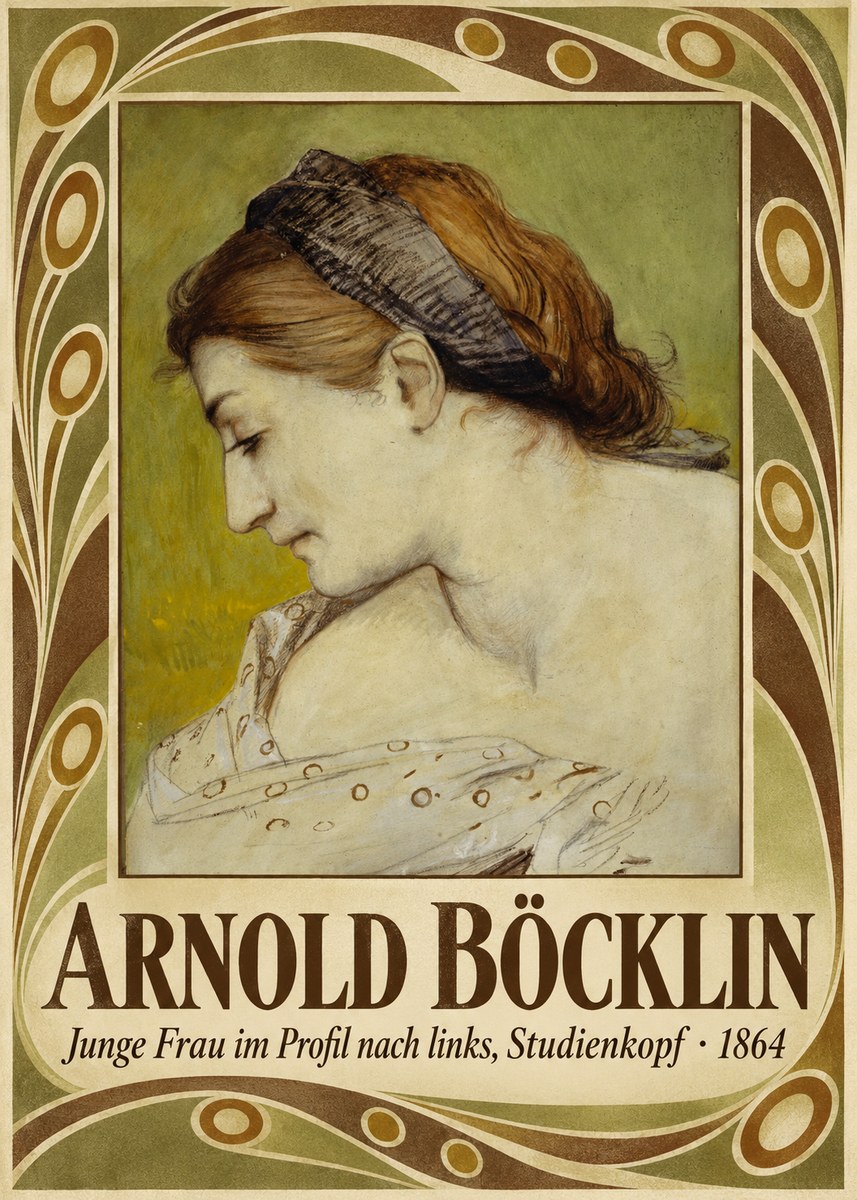 Arnold Böcklin Junge Frau Im Profil Nach Links, Studienkopf No5 - Plakat