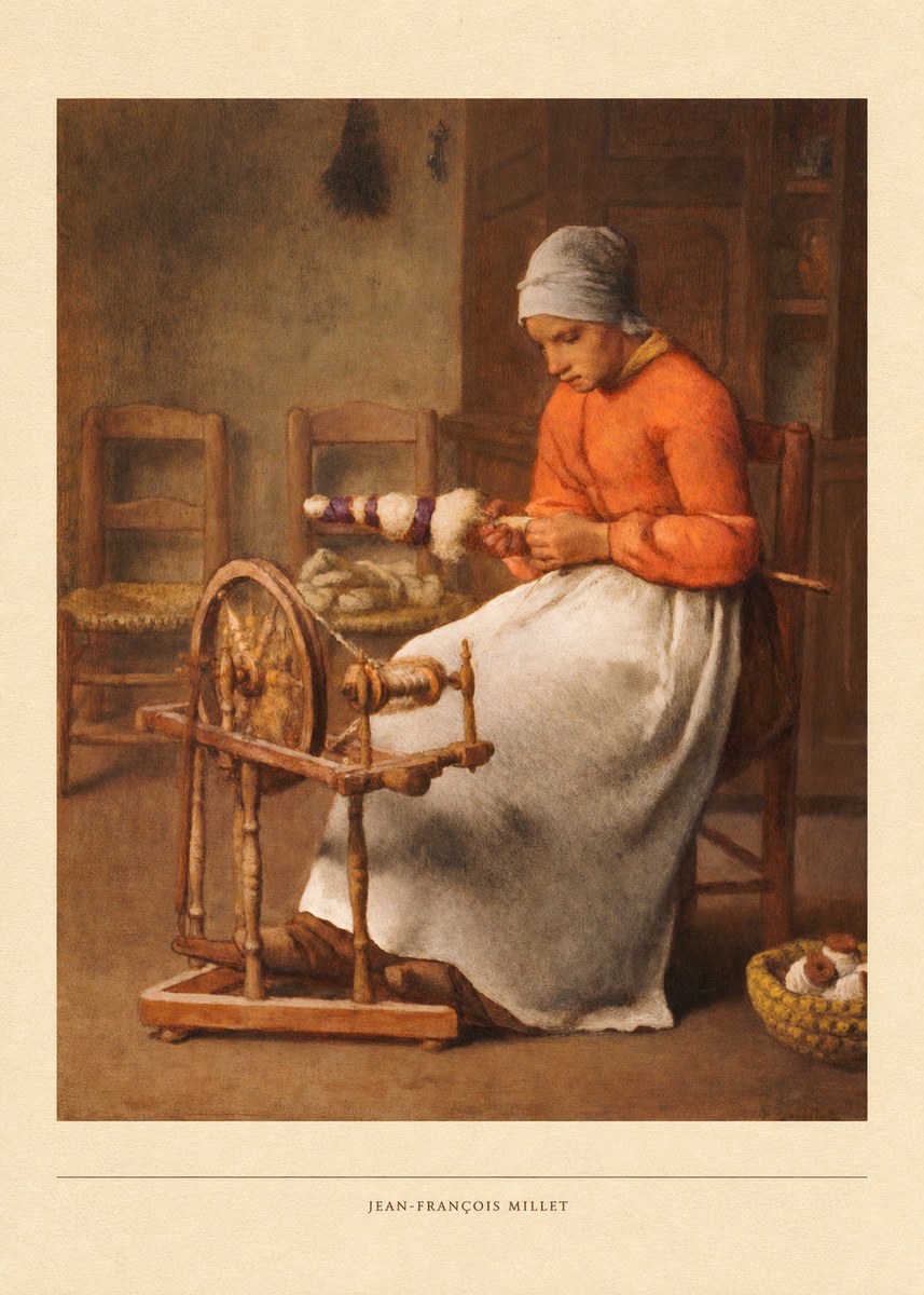 Jean-François Millet Woman Spinning No5 - Plakat