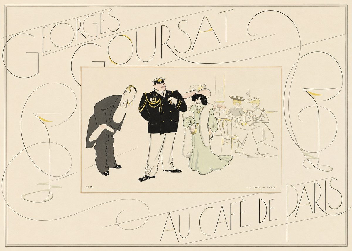 Georges Goursat Au Café De Paris No5 - Plakat