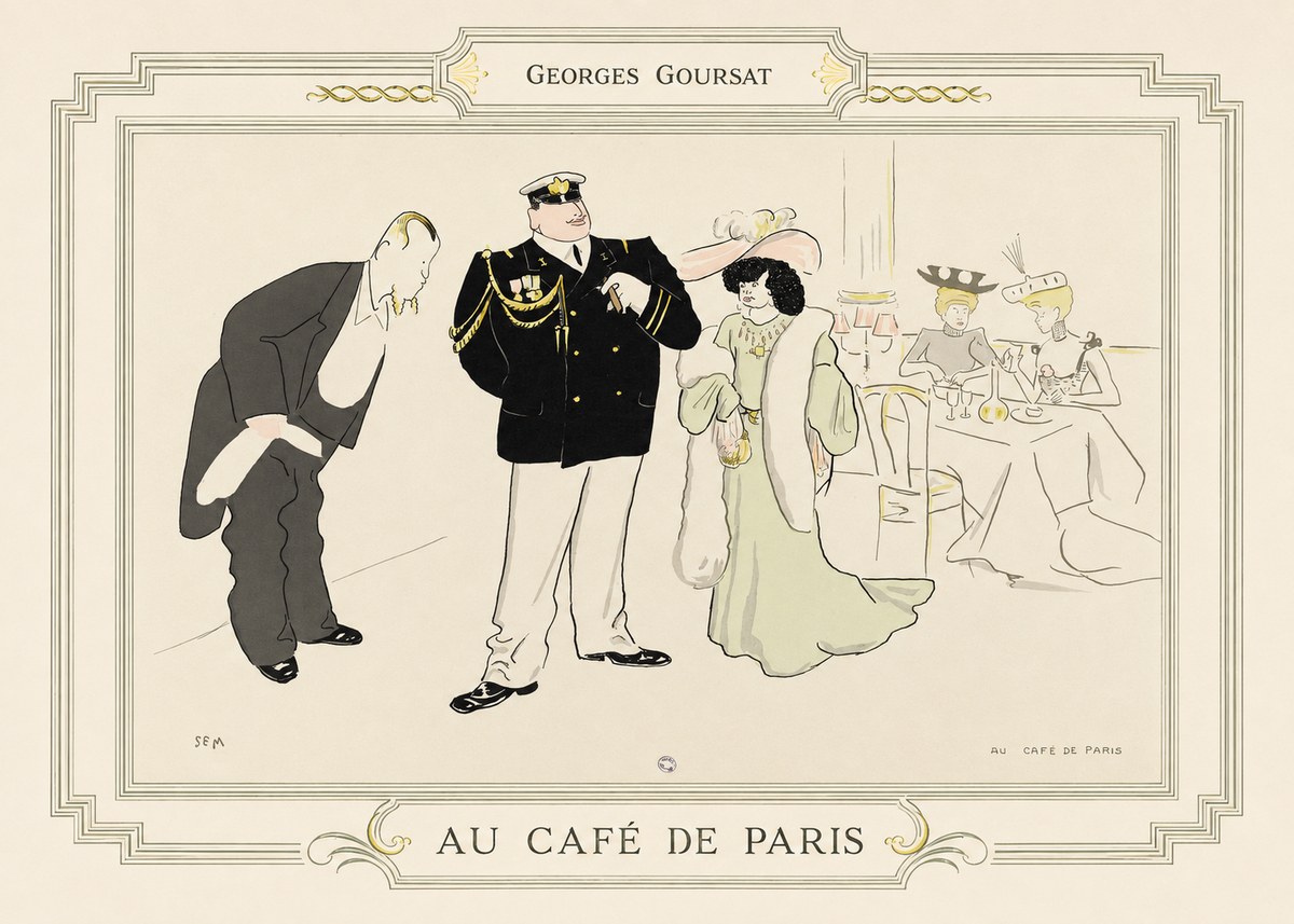 Georges Goursat Au Café De Paris No6 - Plakat