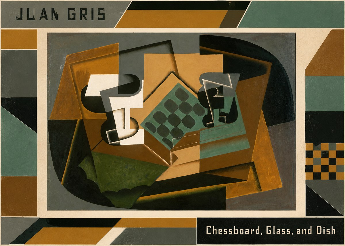 Juan Gris Chessboard, Glass, and Dish No3 - Plakat