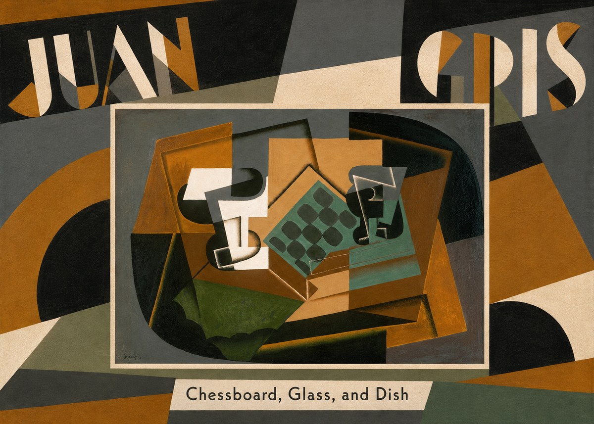 Juan Gris Chessboard, Glass, and Dish No5 - Plakat