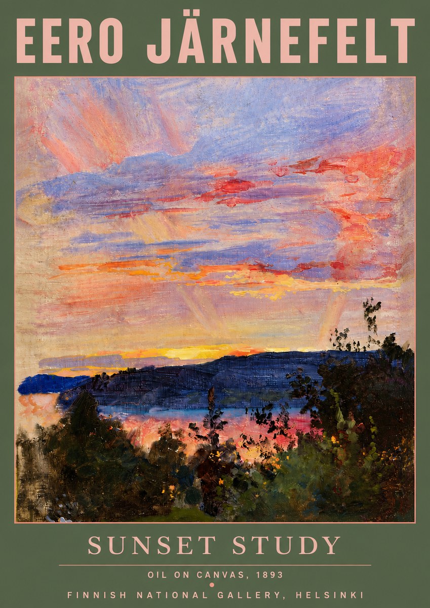 Eero Järnefelt Sunset Study No4 - Plakat