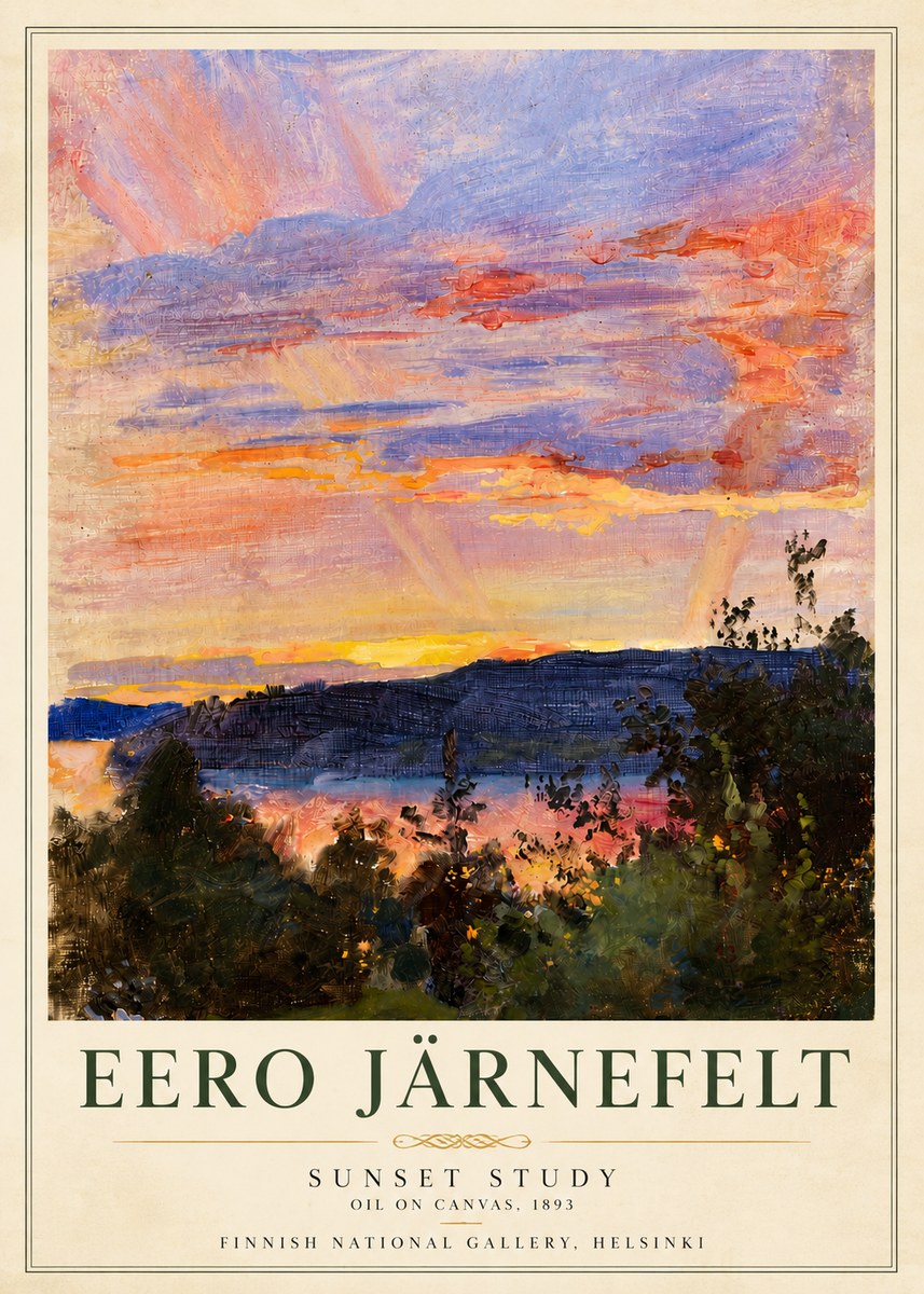 Eero Järnefelt Sunset Study No6 - Plakat