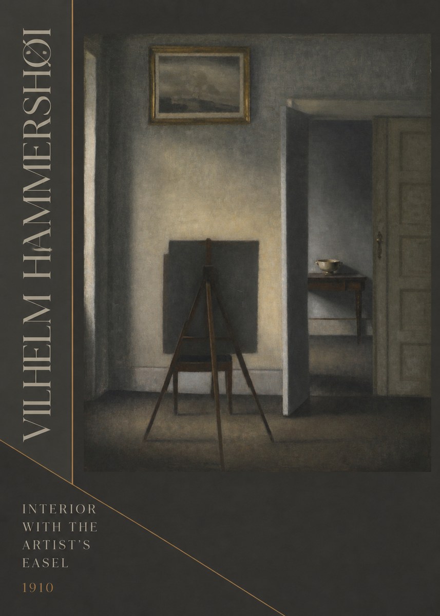 Vilhelm Hammershøi Interior with the Artist's Easel II No6 - Plakat