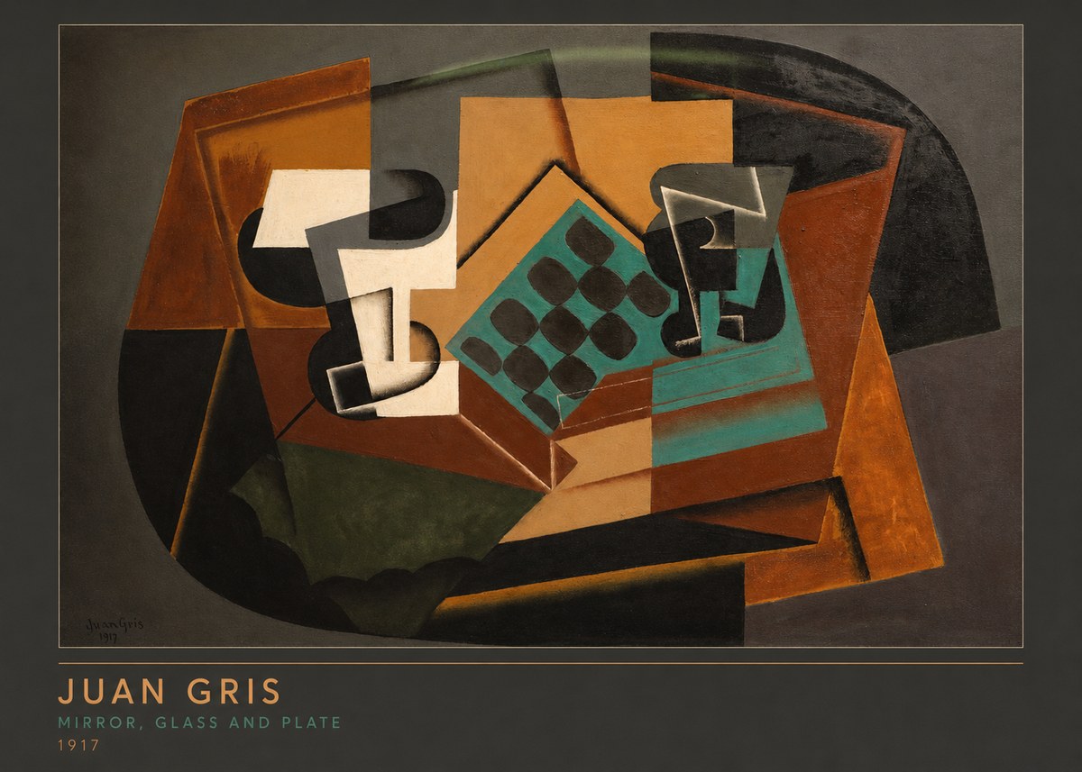 Juan Gris Mirror, Glass and Plate No6 - Plakat