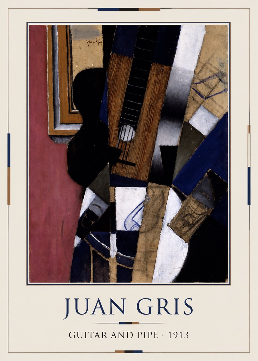 Juan Gris Guitar and Pipe II No3 - Plakat