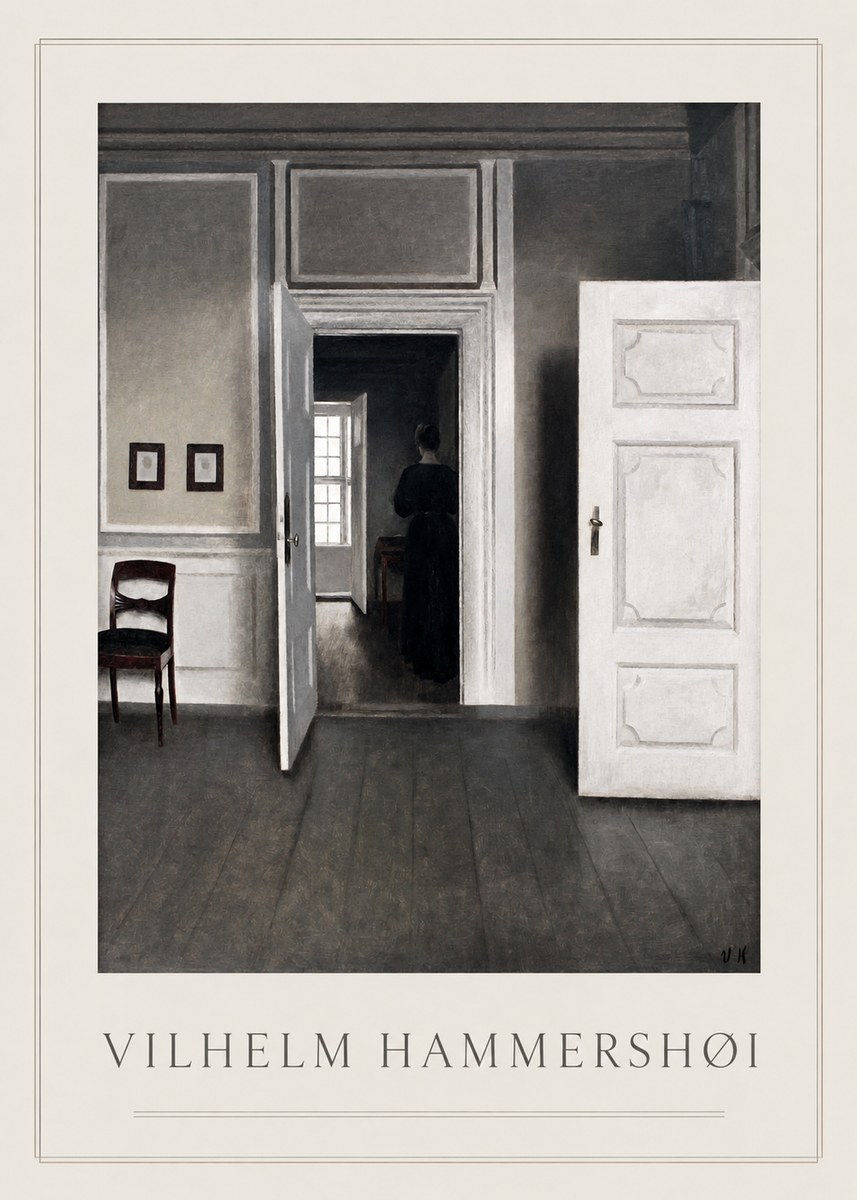 Vilhelm Hammershøi Interior with a Woman Seen from Behind No1 - Plakat
