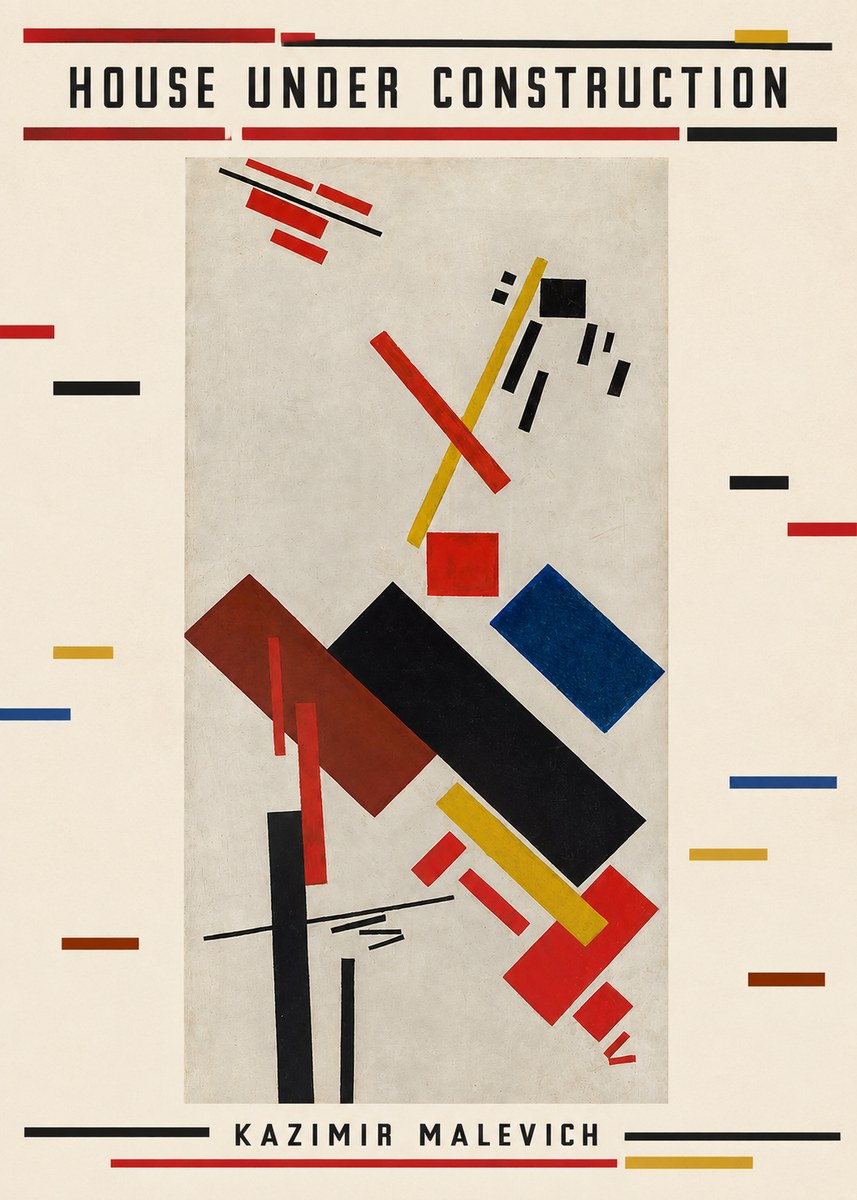 Kazimir Malevich House Under Construction No5 - Plakat