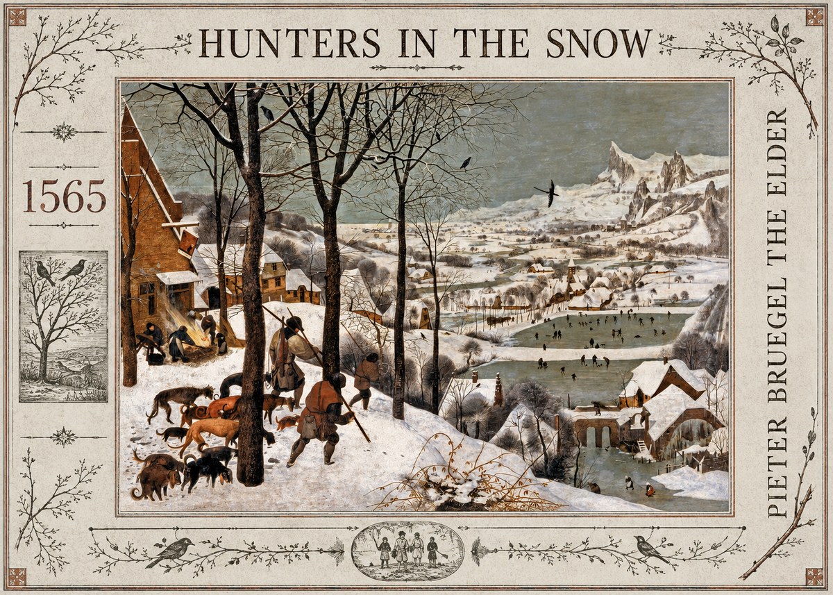 Pieter Bruegel Hunters in the Snow No2 - Plakat