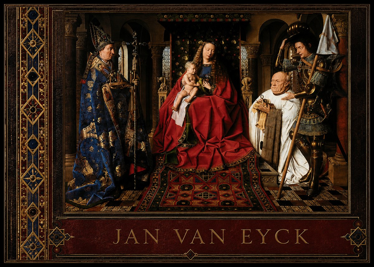 Jan van Eyck The Virgin and Child with Canon Van Der Paele No2 - Plakat