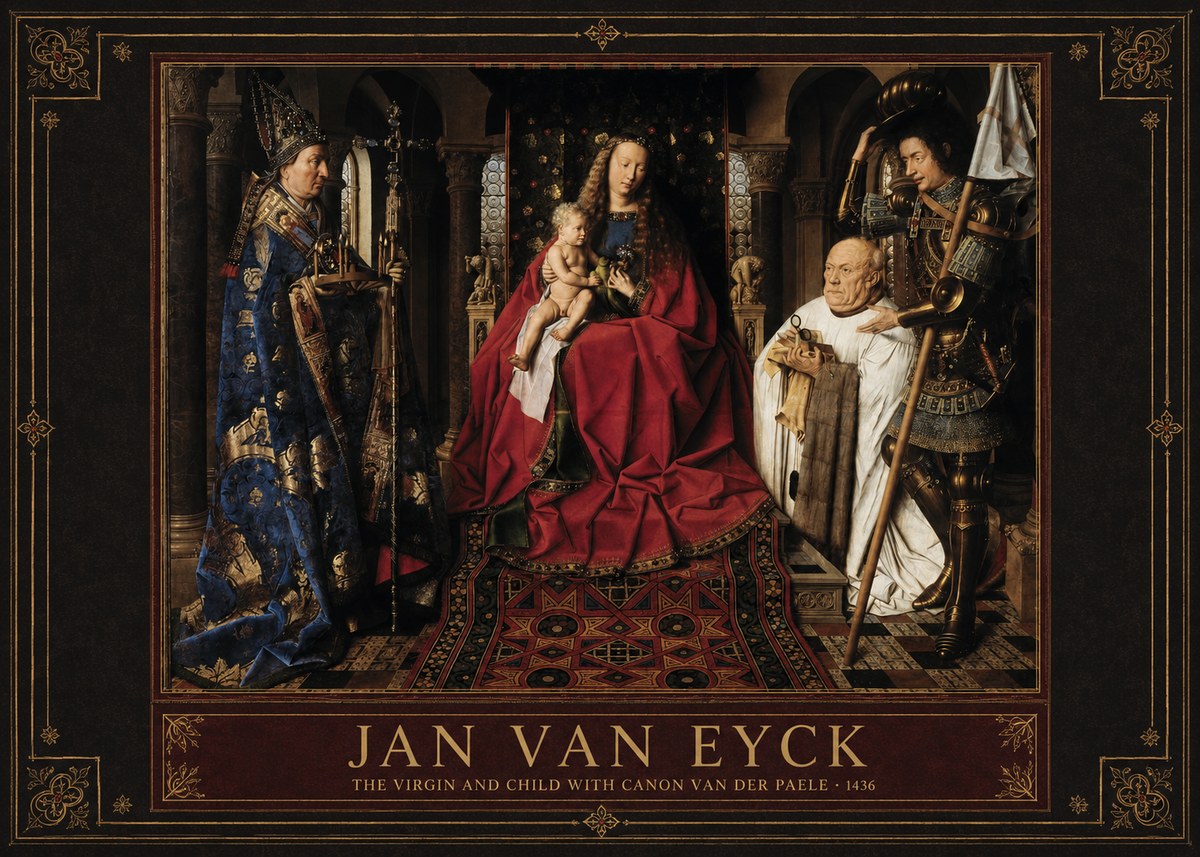 Jan van Eyck The Virgin and Child with Canon Van Der Paele No4 - Plakat