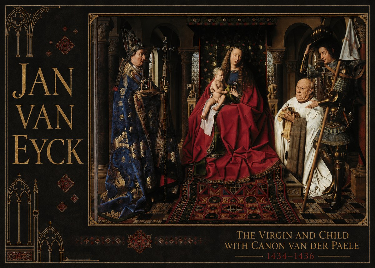 Jan van Eyck The Virgin and Child with Canon Van Der Paele No6 - Plakat