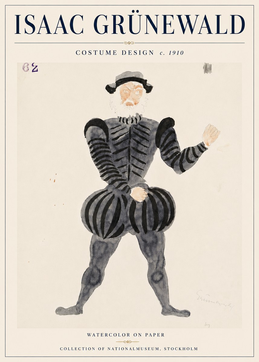 Isaac Grünewald Costume Design C. 1910 No6 - Plakat