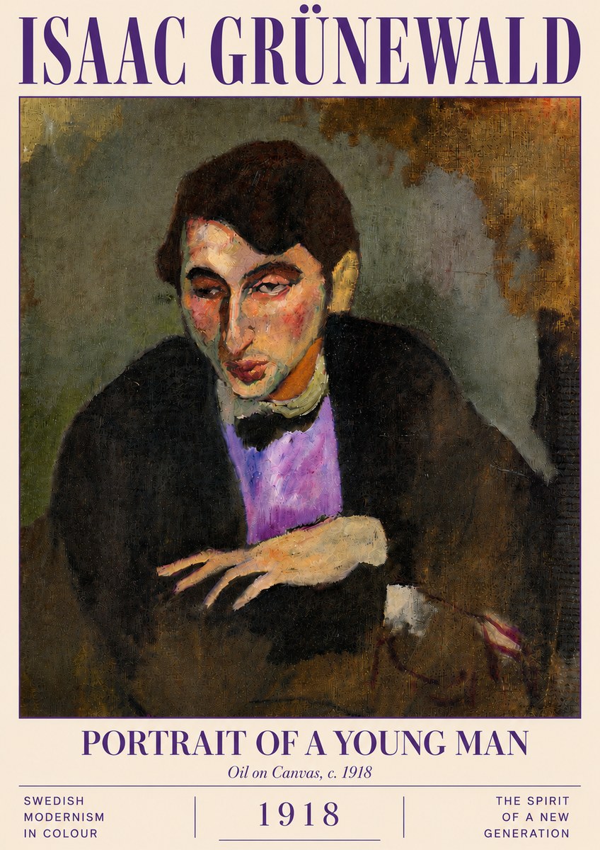 Isaac Grünewald Portrait of a Young Man No5 - Plakat