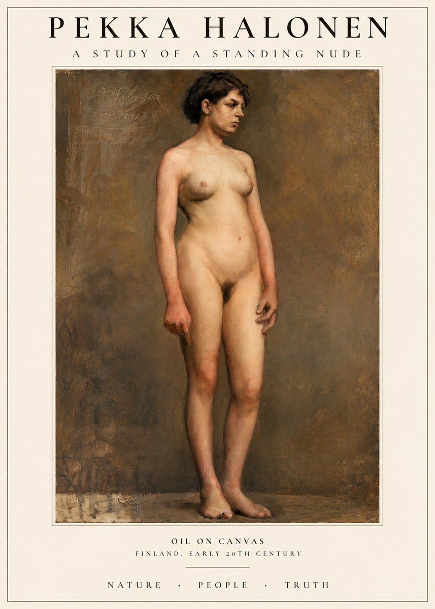 Pekka Halonen A Study of a Standing Nude No1 - Plakat