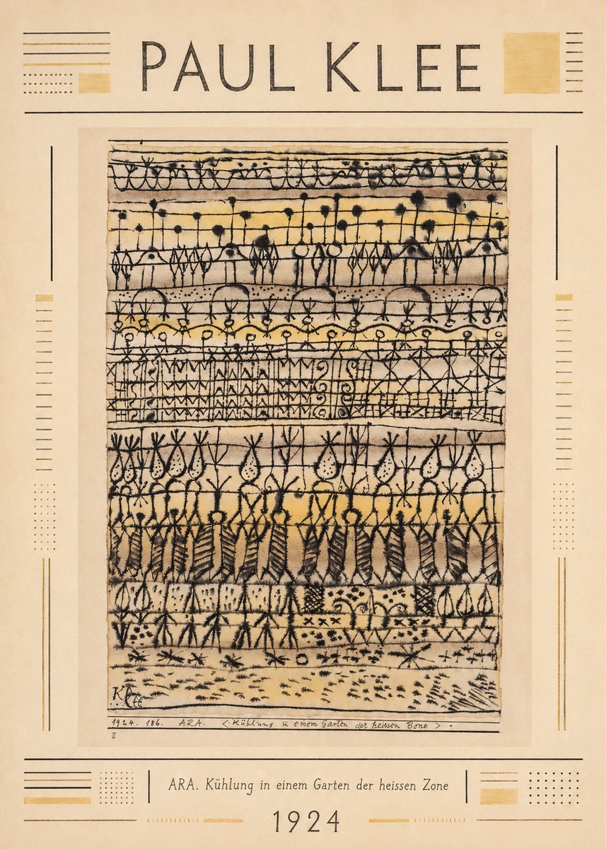 Paul Klee Ara. Kühlung in Einem Garten Der Heissen Zone No2 - Plakat