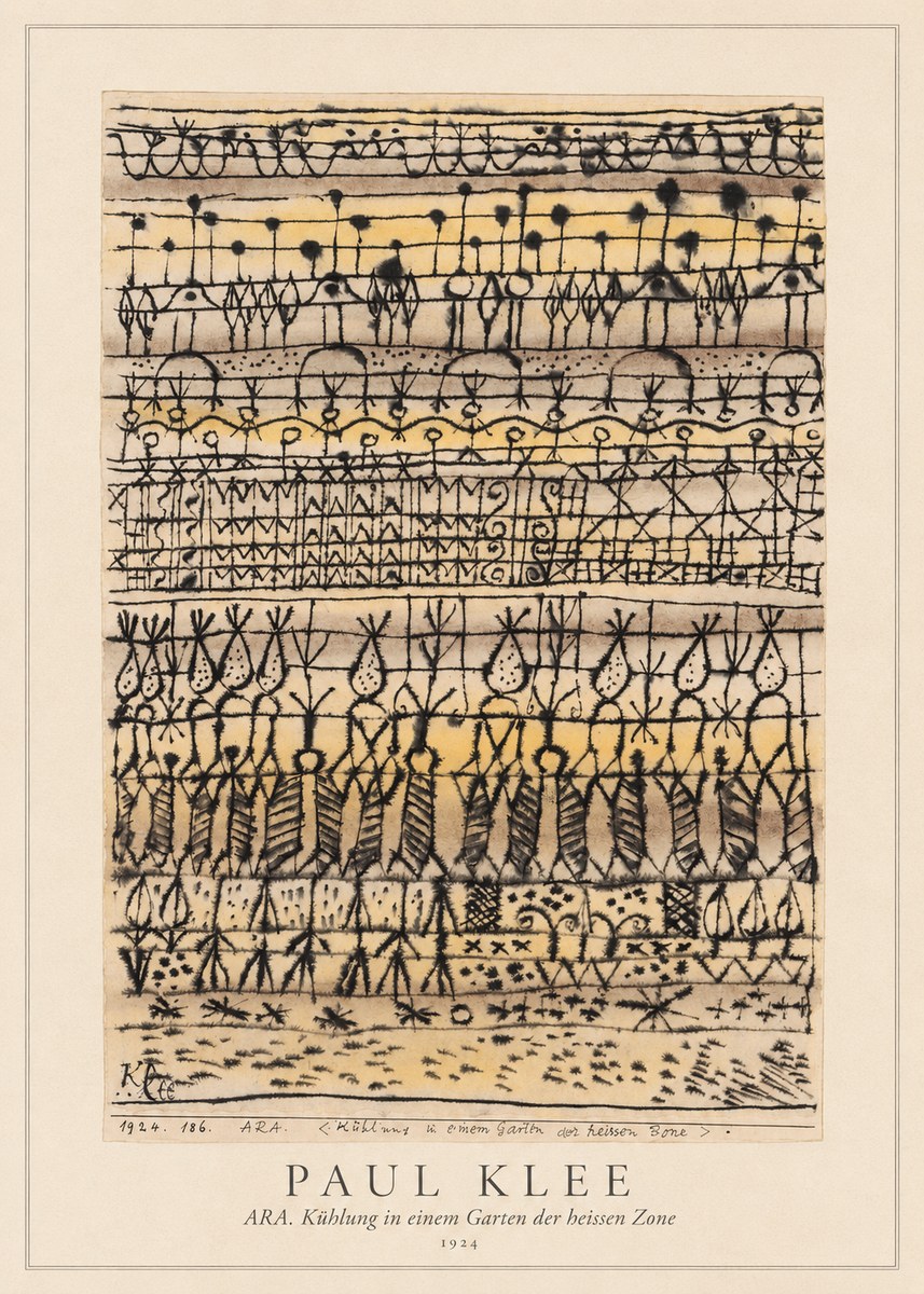 Paul Klee Ara. Kühlung in Einem Garten Der Heissen Zone No4 - Plakat