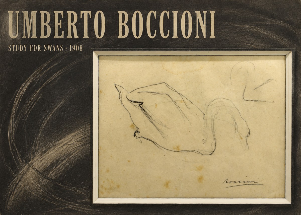 Umberto Boccioni Study for Swans No5 - Plakat