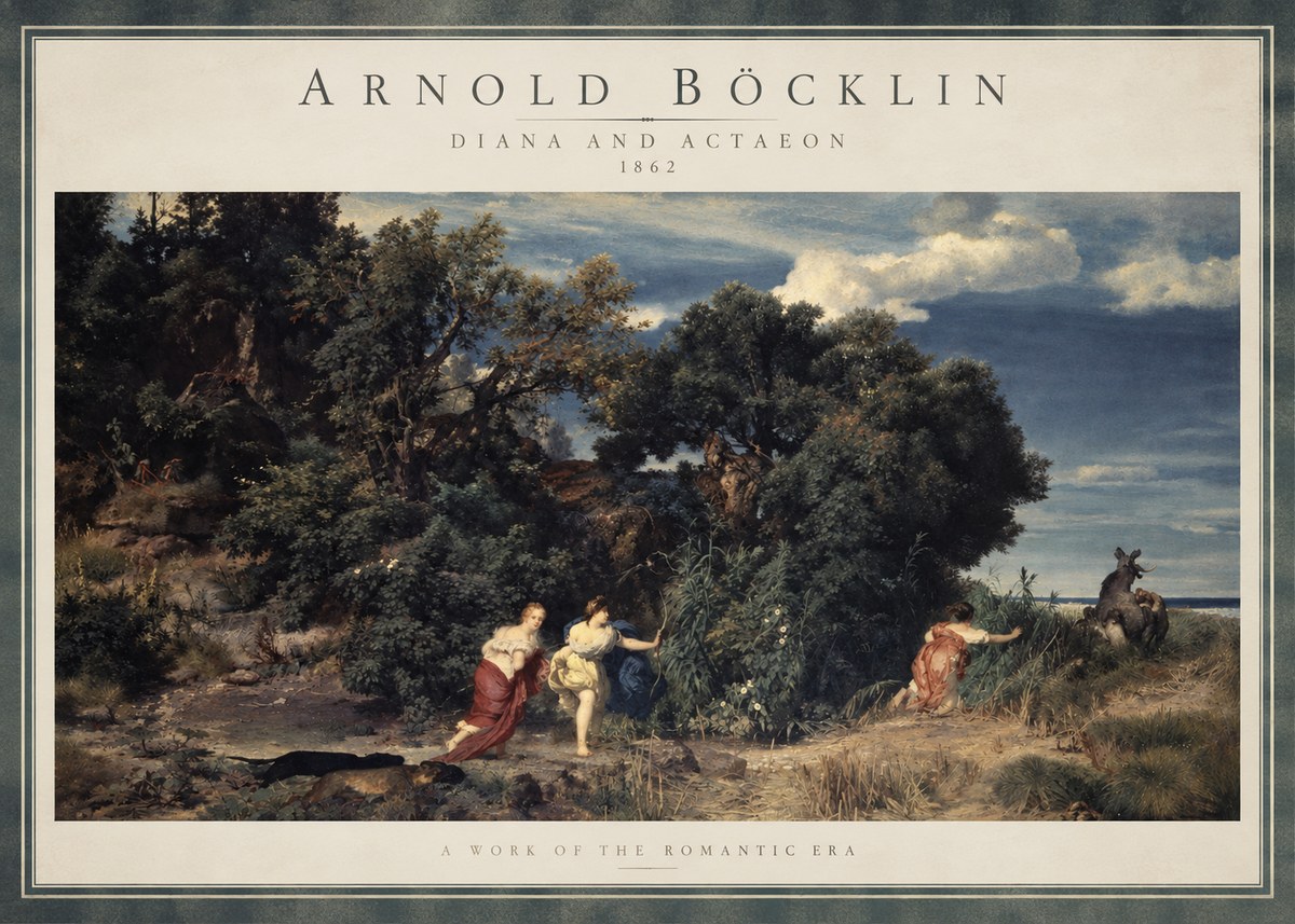 Arnold Böcklin Dianas Jagd No4 - Plakat