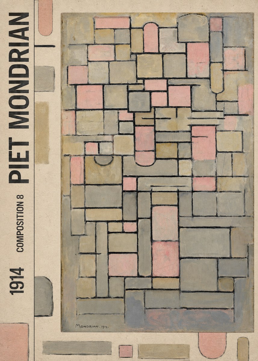 Piet Mondrian Composition 8 No5 - Plakat