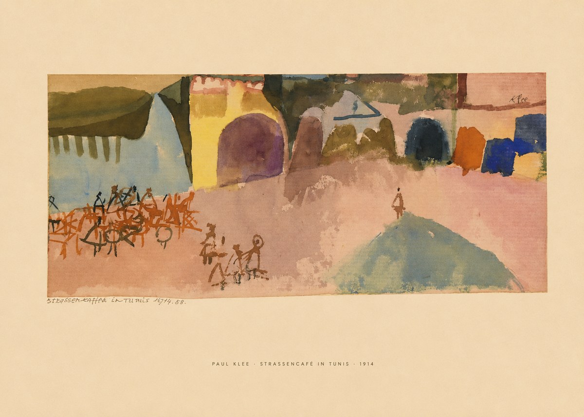 Paul Klee Strassencafé in Tunis · 1914 No6 - Plakat