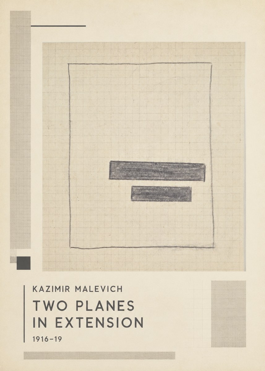 Kazimir Malevich Two Planes in Extension No1 - Plakat