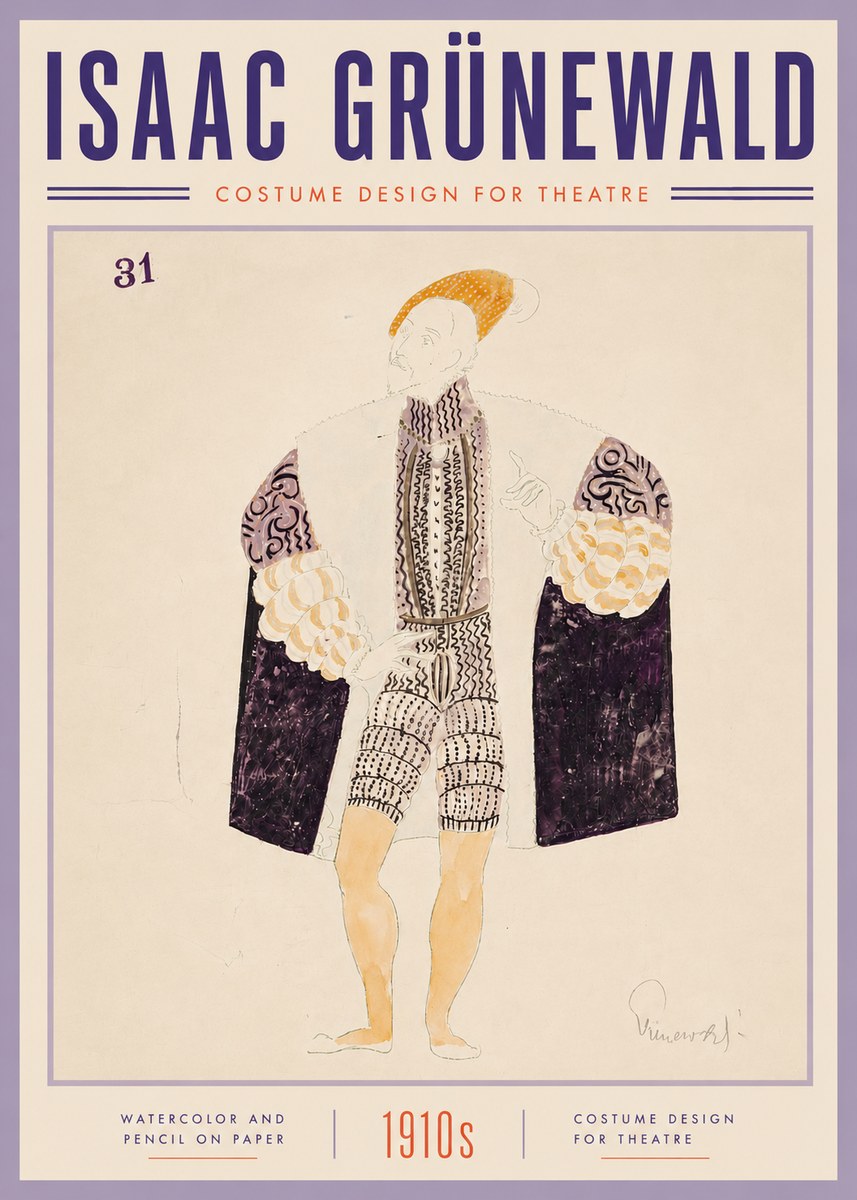 Isaac Grünewald Costume Design for Theatre No6 - Plakat