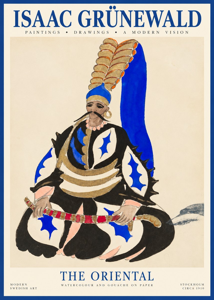 Isaac Grünewald Figure in Oriental Costume No6 - Plakat