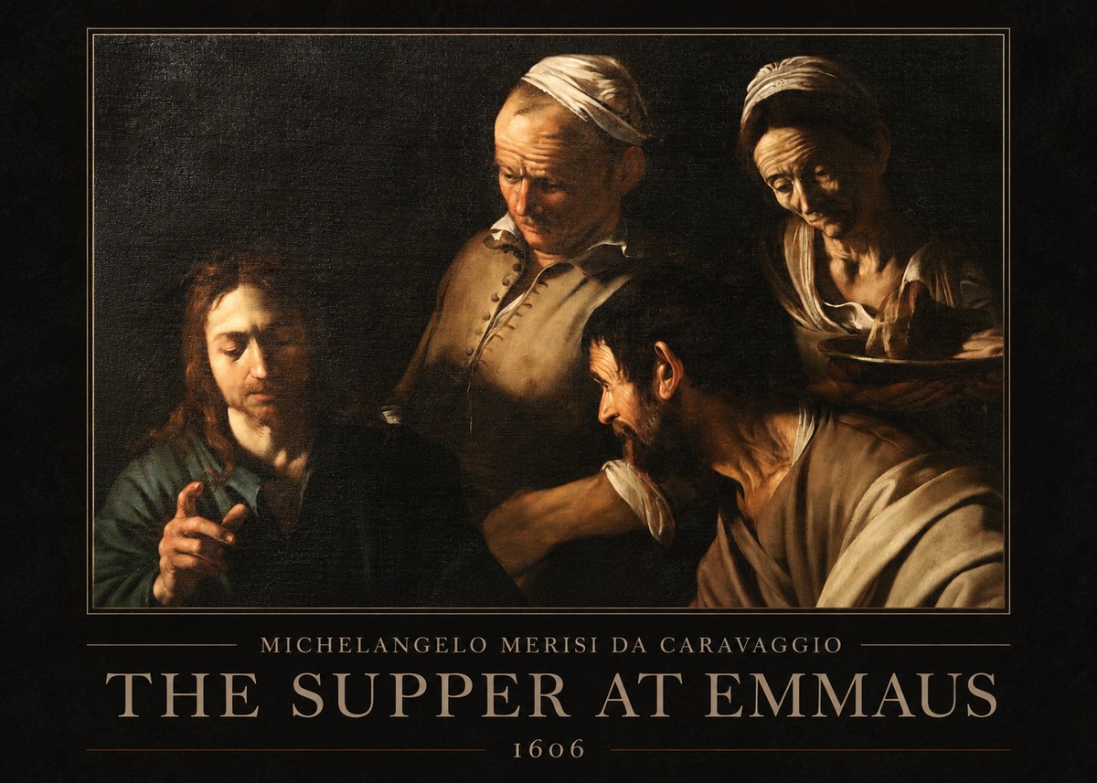 Michelangelo Merisi da Caravaggio The Supper at Emmaus I No1 - Plakat