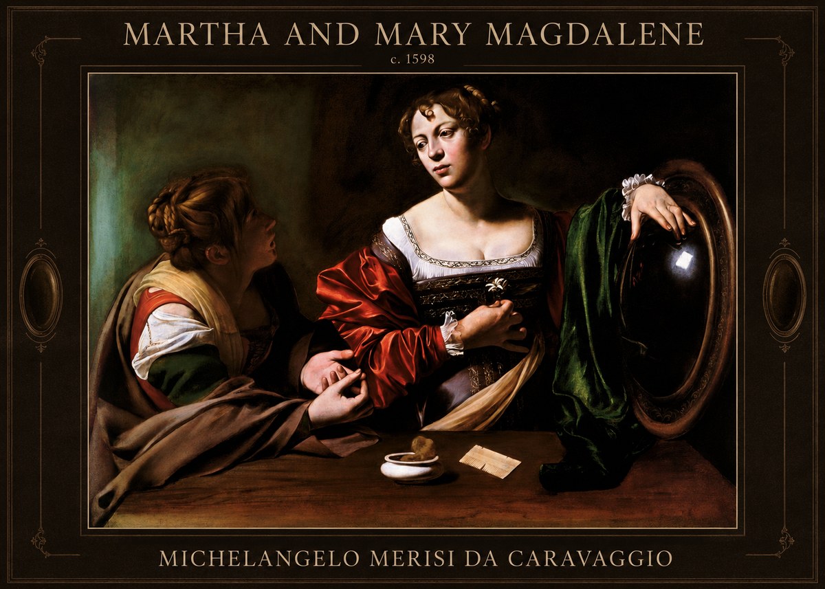 Michelangelo Merisi da Caravaggio Martha and Mary Magdalene No1 - Plakat