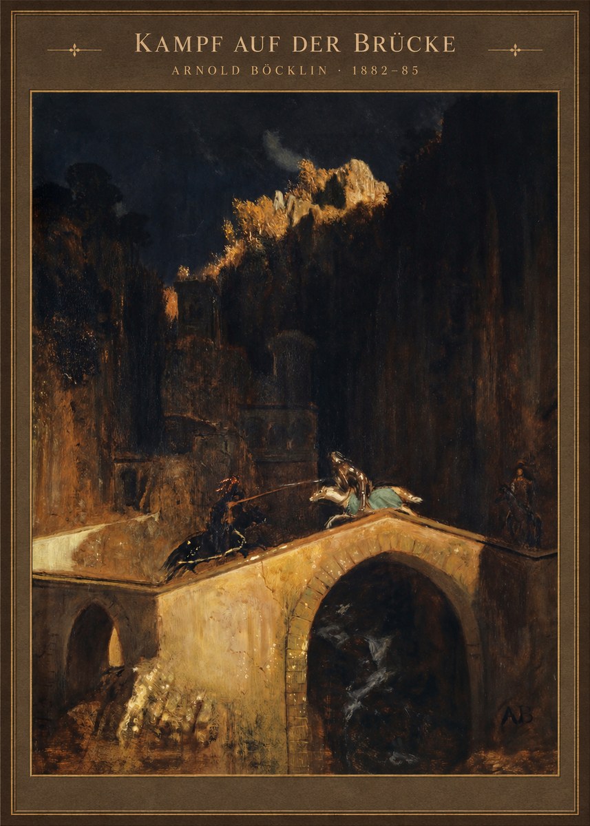 Arnold Böcklin Kampf Auf Der Brücke No4 - Plakat
