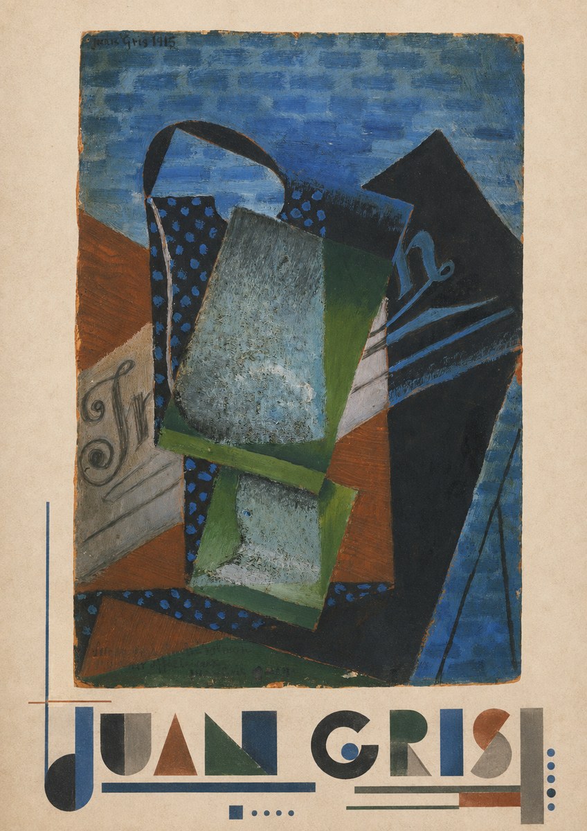Juan Gris Still Life with Fruit Bowl and Bottle No3 - Plakat