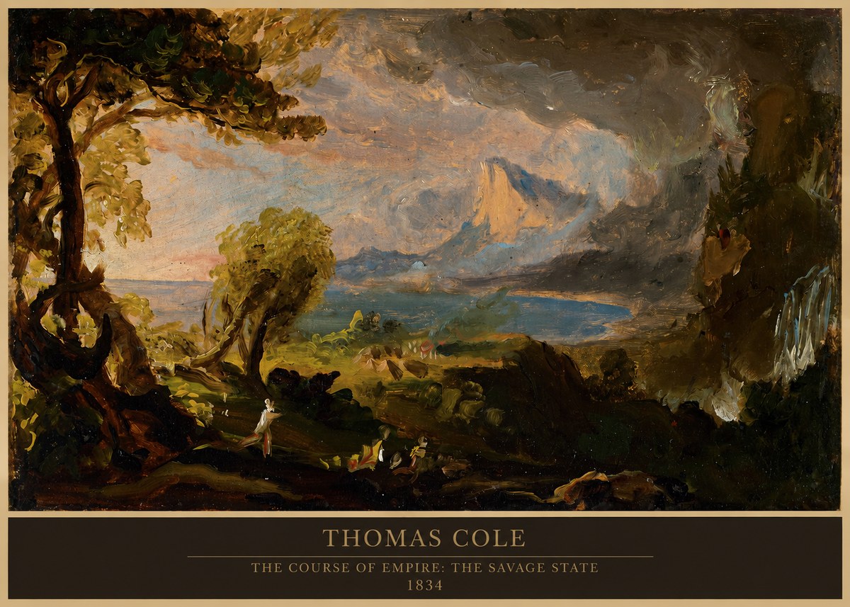 Thomas Cole The Course of Empire: the Savage State II No6 - Plakat