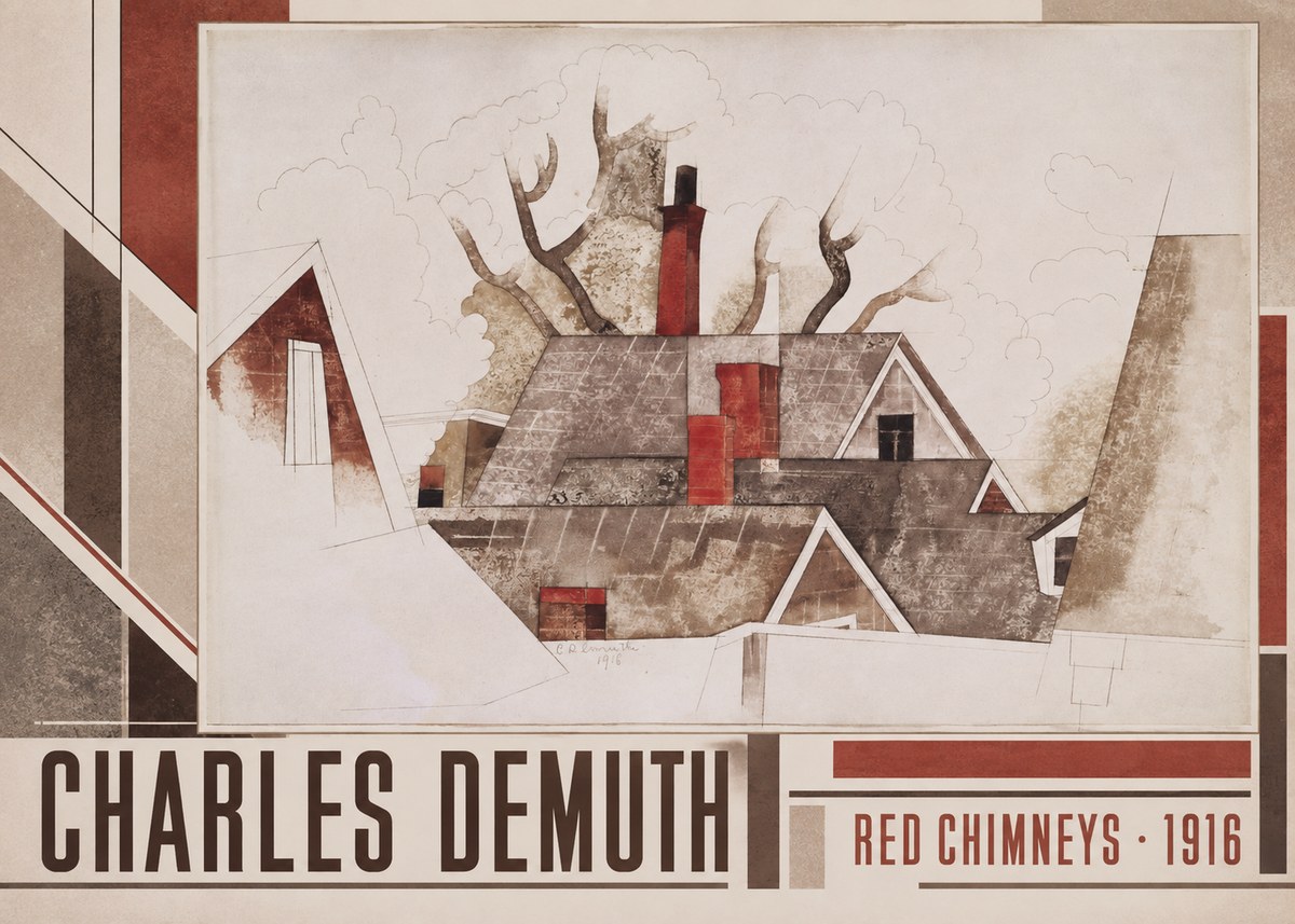 Charles Demuth Red Chimneys No2 - Plakat